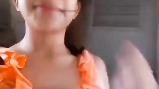 Indian babe in orange takes clothes off to flaunt boobs and buttocks | XXX Video on AllSex.XXX
