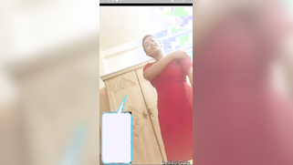 Sex show of playful Desi girl in red who slowly strips down