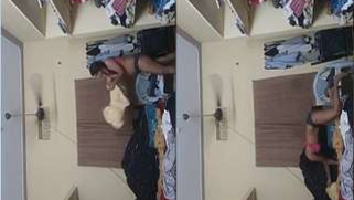 Indian girl wears pink bra and red top on camera in her bedroom | XXX Video on AllSex.XXX