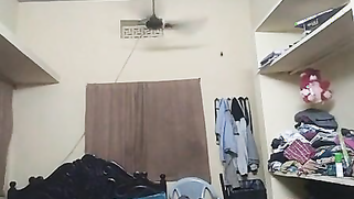 Indian girl wears pink bra and red top on camera in her bedroom | XXX Video on AllSex.XXX