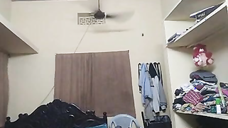 Indian girl wears pink bra and red top on camera in her bedroom | XXX Video on AllSex.XXX