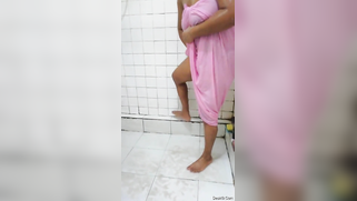 Fat Desi mom doesn't get totally naked washing body in shower sex clip | XXX Video on AllSex.XXX