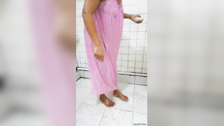 Fat Desi mom doesn't get totally naked washing body in shower sex clip