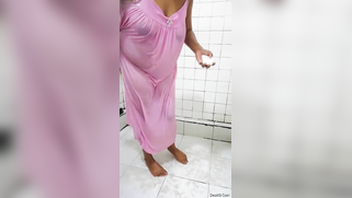 Fat Desi mom doesn't get totally naked washing body in shower sex clip | XXX Video on AllSex.XXX