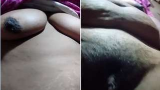 Desi girl takes saggy boobs out and films her swollen hairy clitoris | XXX Video on AllSex.XXX