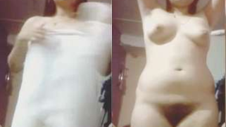 Indian throws towel away and stands naked in front of camera