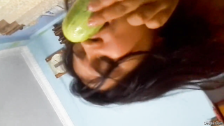 Desi girl has practical exercise with zucchini in her wet slit | XXX Video on AllSex.XXX