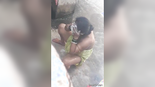 Desi mom doesn't see camera filming her naked in the shower zone