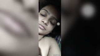 Smiling Indian aunty puts camera down to film her sunshaved peach