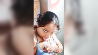 Desi mom is in love with her own boobs and tries to lick nipples | XXX Video on AllSex.XXX