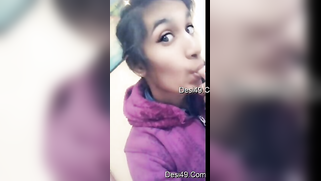 Indian shows fans how horny she is sucking finger and exposing ass