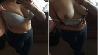 Desi with big XXX-shaped tits pulls bra a little bit down to show them | XXX Video on AllSex.XXX