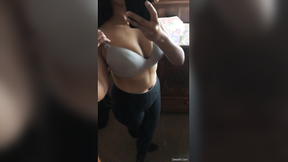 Desi with big XXX-shaped tits pulls bra a little bit down to show them | XXX Video on AllSex.XXX