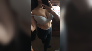 Desi with big XXX-shaped tits pulls bra a little bit down to show them | XXX Video on AllSex.XXX