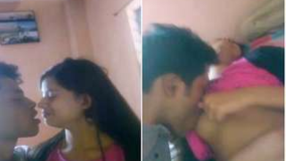 Amateur video of young man kissing Indian's lips and small chest
