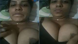 Indian aunty with sexy full lips takes big natural boobs out in bed | XXX Video on AllSex.XXX