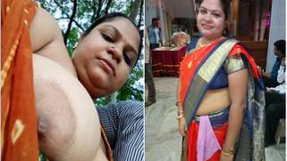 Indian bravely takes bra and panties off to wash her voluptuous body