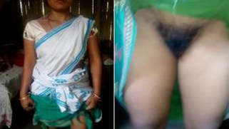 Indian aunty obeys young man behind camera and shows her hairy peach | XXX Video on AllSex.XXX