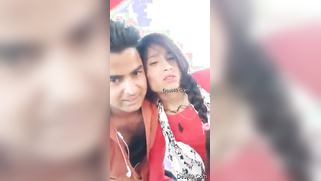 Handsome young man paws Indian's perfect boobs through red dress