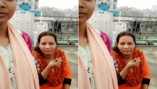 Desi mom simply sits in front of camera and talks with serious face