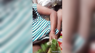 Indian aunty pleases herself with self-made XXX toy out of vegetable | XXX Video on AllSex.XXX