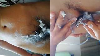 Slender Indian girl has hairy muff shaved by lover in the bathroom | XXX Video on AllSex.XXX