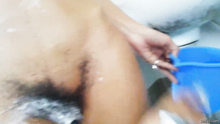 Slender Indian girl has hairy muff shaved by lover in the bathroom | XXX Video on AllSex.XXX