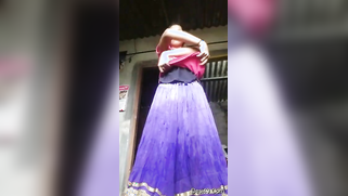 Desi takes clothing items off one by one till she is naked in sex clip