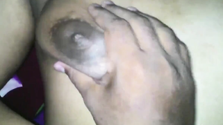 Mom lies in bed but boyfriend can't stop touching boobs in sex video