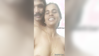 Sexy Indian aunty takes boobs to light but mustachioed guy paws them | XXX Video on AllSex.XXX