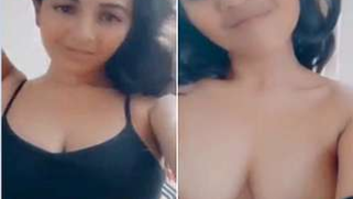 Spicy Indian in black top smiles and shows boobs to XXX followers | XXX Video on AllSex.XXX