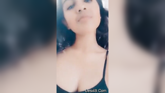 Spicy Indian in black top smiles and shows boobs to XXX followers | XXX Video on AllSex.XXX