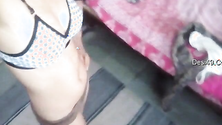 Adult clip of Desi mom who unshrouds small boobs and innie snatch | XXX Video on AllSex.XXX