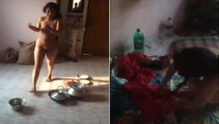 Indian beauty plays with boyfriend coming out of bathroom in the nude | XXX Video on AllSex.XXX