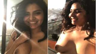 Indian possessor of beautiful tits goes on the balcony to film XXX video | XXX Video on AllSex.XXX