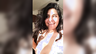 Indian possessor of beautiful tits goes on the balcony to film XXX video | XXX Video on AllSex.XXX