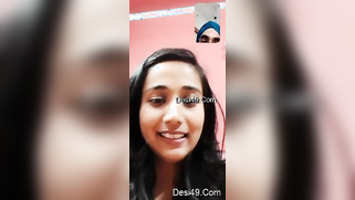 Bearded lover is lucky to see young Desi's sizable XXX melons