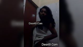 Beautiful Indian girl plays with soft boobies in the restroom | XXX Video on AllSex.XXX