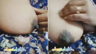 Desi woman in floral robe teases lover demonstrating big breasts | XXX Video on AllSex.XXX