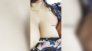 Desi woman in floral robe teases lover demonstrating big breasts | XXX Video on AllSex.XXX