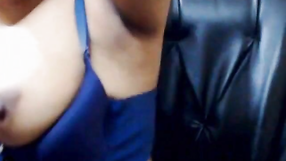 Big-boobied Desi in carnival mask spreads legs to touch pussy | XXX Video on AllSex.XXX