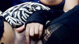 Big-boobied Desi in carnival mask spreads legs to touch pussy | XXX Video on AllSex.XXX