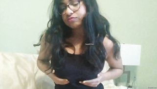 Winsome Desi with glasses undresses to masturbate pussy on the bed | XXX Video on AllSex.XXX