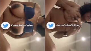 Playful Indian lady takes off blue bra to lick tits after masturbation | XXX Video on AllSex.XXX