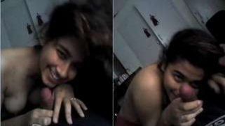 Indian girl sucks boyfriend's cock even though she is shy about camera | XXX Video on AllSex.XXX