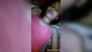 Chick in pink top can't fall asleep because of Desi perv filming her