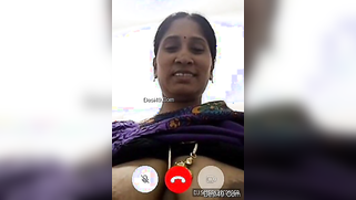 Bored Desi aunty calls the stud to surprise him with big breasts