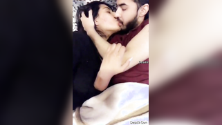 Bearded hunk kisses the Indian girlfriend thinking about sex