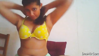 Cute possessor of natural Desi tits puts on clothes in front of camera | XXX Video on AllSex.XXX