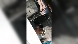 Sneaky boy with camera films his naked Indian neighbor after bathing